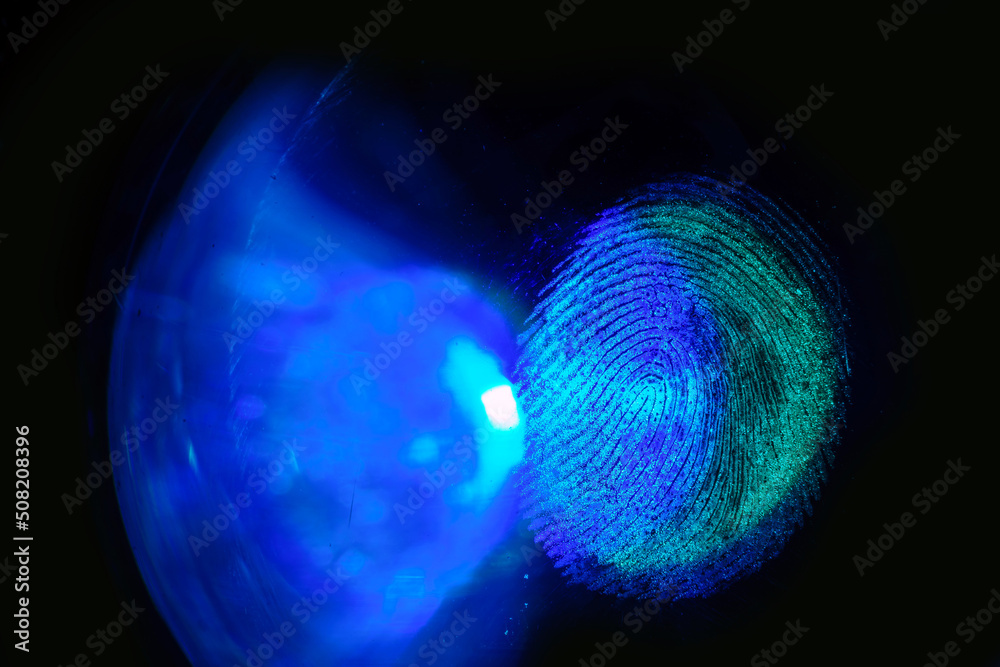 Aufkleber beautiful abstract blue, green colored fingerprint on background texture for design. macro photograp