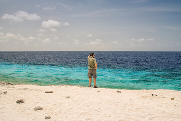 Male on caribbean beach