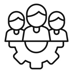 Teamwork solution icon outline vector. Creative business