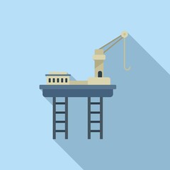 Sea rig icon flat vector. Ocean platform