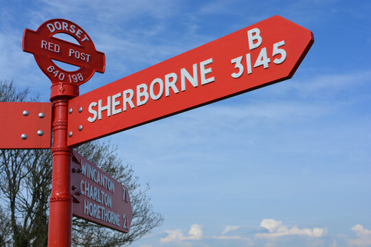 Dorset Red Post, roadsign near Sherborne