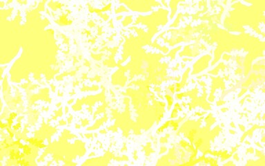 Light Yellow vector doodle pattern with leaves, branches.