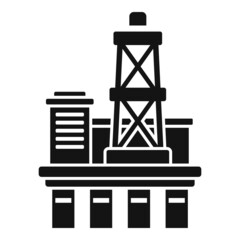 Drilling rig icon simple vector. Oil sea