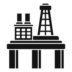 Exploration rig icon simple vector. Sea oil