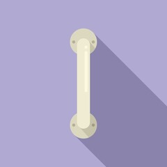 Knob door handle icon flat vector. Front metal