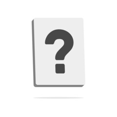 3d document paper concept with question mark in minimal cartoon style