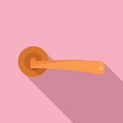Modern door handle icon flat vector. Lock knob