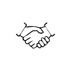 Handshake icon isolated on white background
