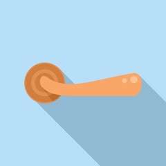 Knocker door handle icon flat vector. Knob lock