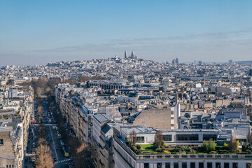 View of Paris from the Arc de Triomphe, Paris, France. Architecture and monuments of Paris. Paris...