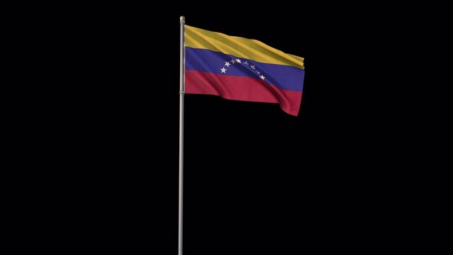 Venezuela flag, 4k video background is transparent
