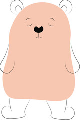 Vector doodle of a cute and funny bear. Design of a cartoon character-a bear or a bear cub with a flat color. animals on a white background