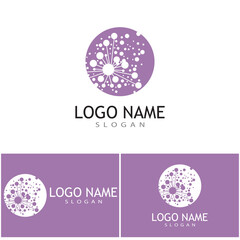 Dandelion flower logo vector template design
