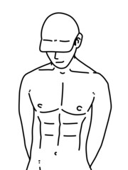 black and white of cute man cartoon for coloring