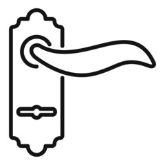 Antique door handle icon outline vector. Knob lock