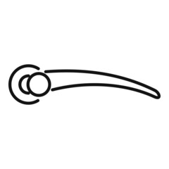 Iron door handle icon outline vector. Key latch