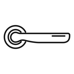 Ornate door handle icon outline vector. Knob lock