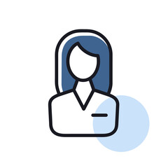 User icon of woman outline icon. Business sign