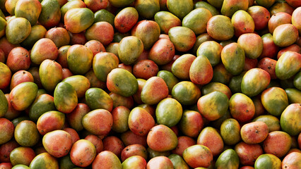 Frische reife Mangos als Obst Hintergrund Textur