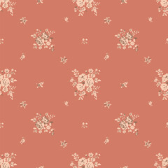 Groove style retro minimal small flower seamless pattern for fabric,surface,wallpaper,decoration,background