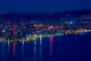 Fototapeta na wymiar Kordon, Alsancak, Izmir City. Beautiful city view of Izmir, Turkey.