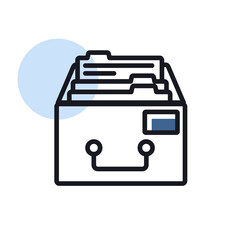 Filing Cabinet outline icon. Workspace sign