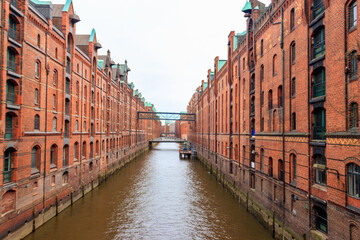 Warehouse district Speicherstadt in Hamburg, Germany