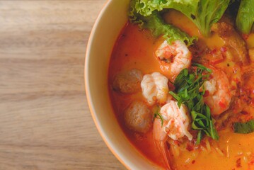 Spicy noodle soup Thai Food style