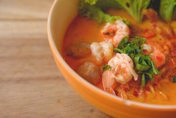 Spicy noodle soup Thai Food style