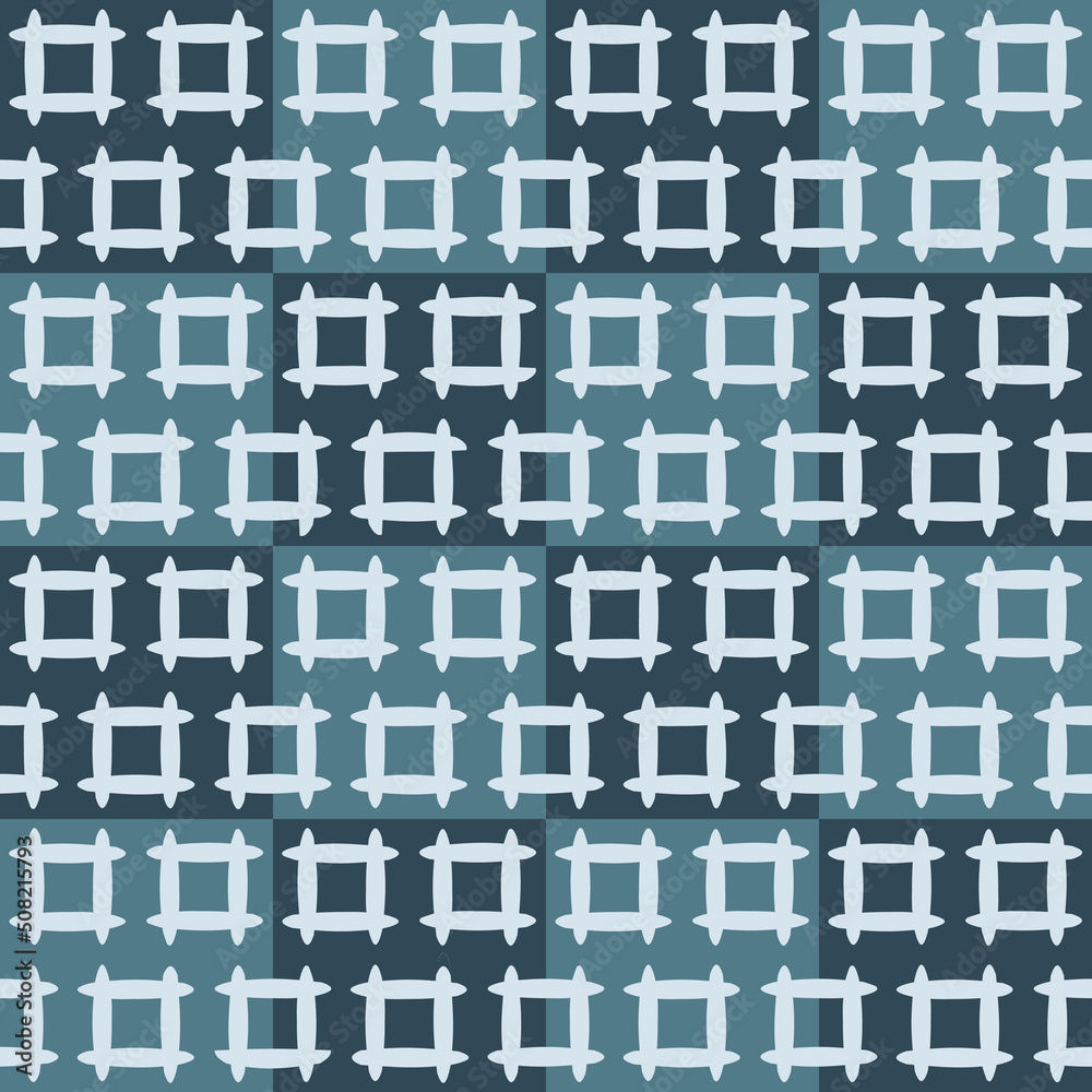 Aufkleber white window shapes on a checkered green background. interior and pattern design.
