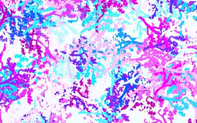 Fototapeta na wymiar Light Pink, Blue vector elegant pattern with leaves, branches.