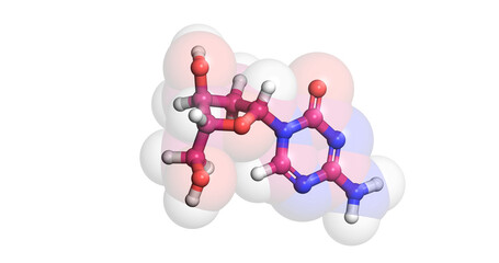 Floxuridine, anticancer/ chemotherapy drug, 3D molecule