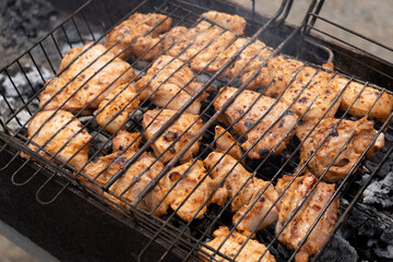 chicken barbecue. roast meat on the grill