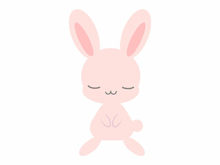お辞儀のイラスト　うさぎ　ベクター