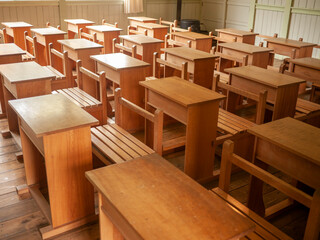 教室 小学校 木造校舎 木机