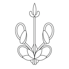 Ukrainian stylized trident, Ukrainian symbols. With national Ukrainian colors. Vector illustration.