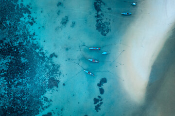 Tropical blue ocean form above