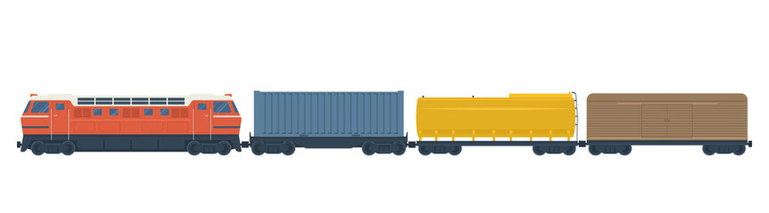 Freight train isolated. Vector illustration. © lyudinka