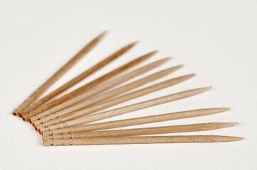 Toothpicks on a white background