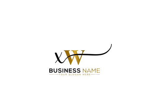 Apparel XW Logo Icon, Letter Xw wx Signature Letter Logo Image Vector For Fashion Luxury Clothing Brand or Any Type of Business