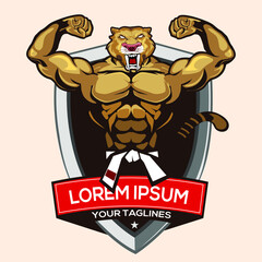 tiger fitness mascot cartoon