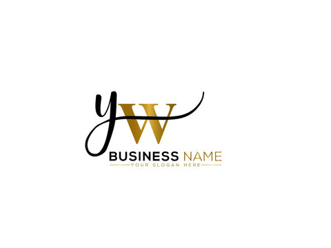 Luxury YW Logo Icon, Letter Yw wy Signature Logo Image Vector Element For Luxury clothing and apparel