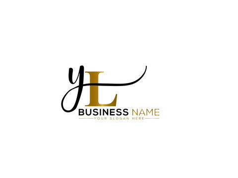 Luxury YL Logo Icon, Letter Yl ly Signature Logo Image Vector Element For Luxury clothing and apparel