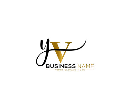 Luxury YV Logo Icon, Letter Yv vy Signature Logo Image Vector Element For Luxury clothing and apparel