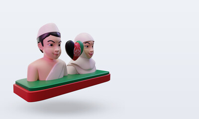Obraz premium 3d hajj love Afghanistan flag rendering left view