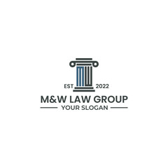 letter M and W logo design for law firm