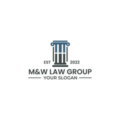 letter M and W logo design for law firm