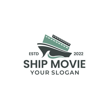 ship movie logo design symbol vector
