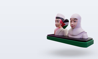 3d hajj love Jordan flag rendering right view