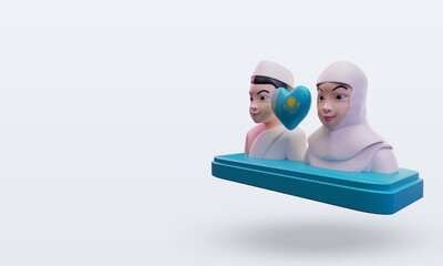 3d hajj love Kazakhstan flag rendering right view